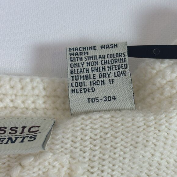 Vintage 90s Classic Elements Embroidered Cardigan Sweater Women's M Ivory Floral - Picture 16 of 16